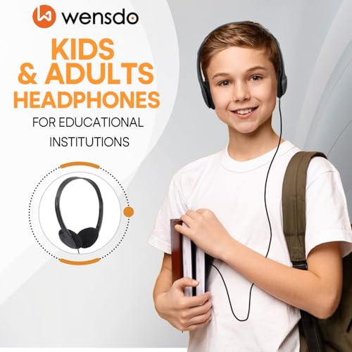 Wensdo On-Ear Headphones HY857, 3.5mm Jack, Wired, Black, Bulk Set of 12