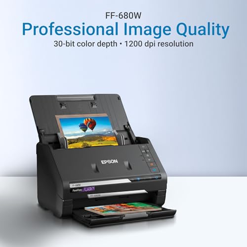 Net Straight FF680W Document Scanner 12800 dpi 48 Bits Optical 24 Greyscale USB