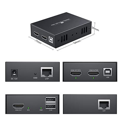 PWAYTEK HDMI KVM USB Extender Model HT240HK 1080p 60Hz Manual 1 Way Push Button