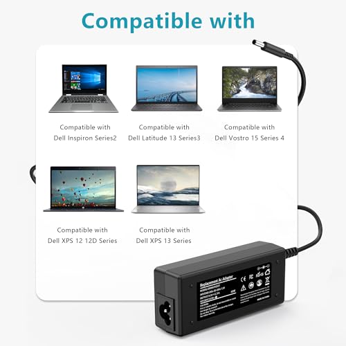 SLE-TECH 45W AC Adapter SK90A195231 Input 100-240V Output 19.5V 2.31A Portable Charger for Compatible Dell Models