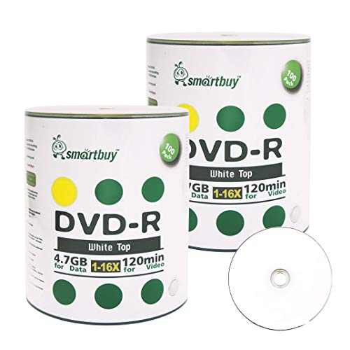Smartbuy 200 Count DVD-R 4.7GB 16X 120 Minutes Non-Printable Disc