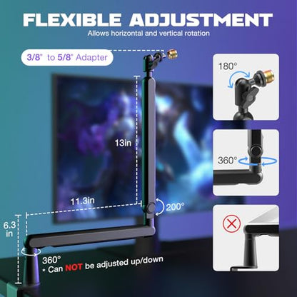 FIFINE 1 Count BM88 Low Profile Microphone Boom Arm Stand