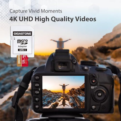 Gigastone 128GB Micro SDXC UHS-I U3 A2 V30 4K Video Memory Card