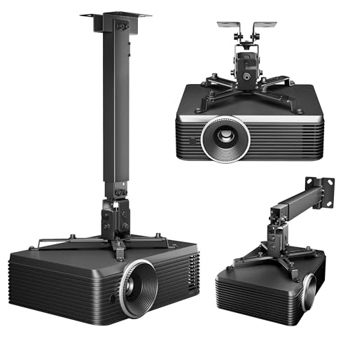 PEGZONE Wall Mount Projector Bracket 55470376-acec-4470-87f0-1673950968d1 Adjustable Bracket 44 lbs Black