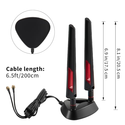 eifagur 9dBi Tri-Band Antenna Model B0D1G6Z8YB 2.4GHz 5GHz 6GHz