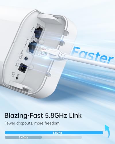 UeeVii 5.8GHz CPE453 Single-Band 100Mbps Point-to-Point Wireless Bridge for Outdoor Networking