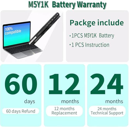 DMKAOLLK 40Wh M5Y1K 14.8V Laptop Battery for Dell Inspiron 14 15 17 Series