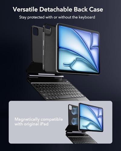 ESR iPad Air 11" Case with Keyboard Model 6B014 - Mechanical, QWERTY Keyboard, Bluetooth Connectivity, Flexible Layout