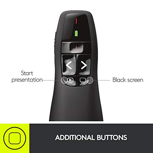 Logitech R400 Wireless Presenter 2.4GHz 50 Feet Red Laser Remote USB-A