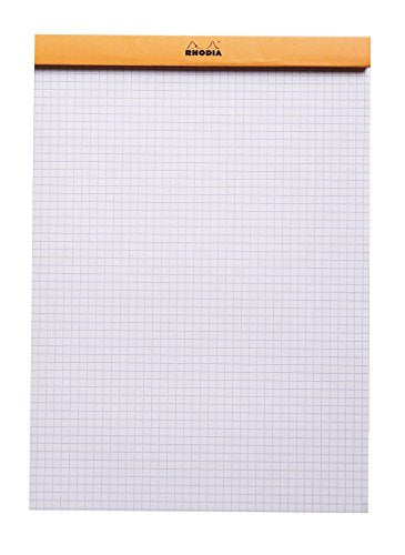 Rhodia 8 ¼ x 11 ¾ Notepad Orange 80 Sheets Graph Paper Soft Cover