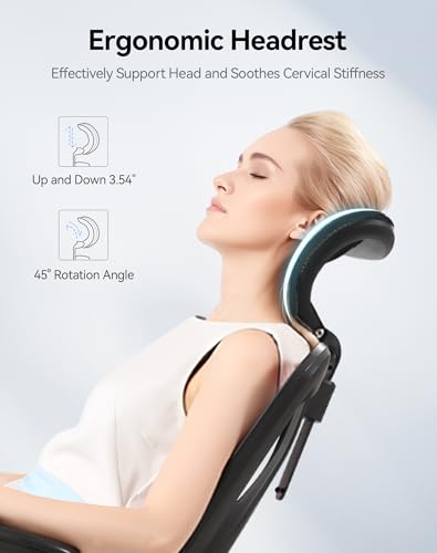 SIHOO M18 Ergonomic Office Chair Black, Model B100-Lite-M101-JT-JP, Adjustable Headrest, Lumbar Support, 330lbs Weight Capacity