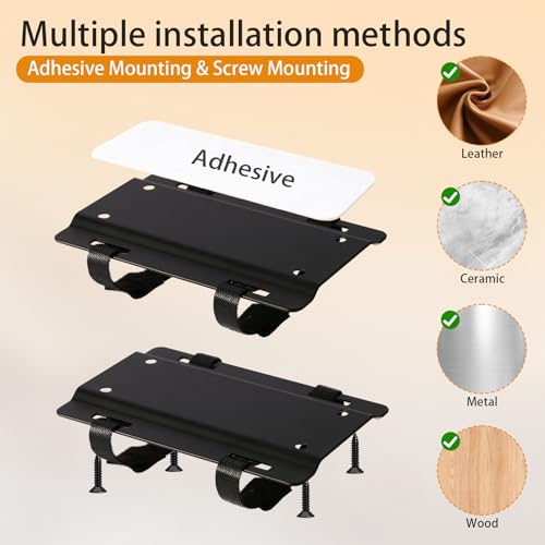 JinLunar Adjustable Underdesk Laptop Charger Holder, Metal Mount, Black