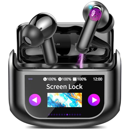 QXUFV U9 Earbuds with Dual Translation, 164 Languages, Bluetooth 5.4, Black