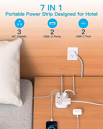 One Beat 4.1"L x 3.2"W OB3WC2 Power Strip, 3 Outlets, 4 USB Ports, 125 Volts, 15 Amps, Compact, Mountable, ETL Certified