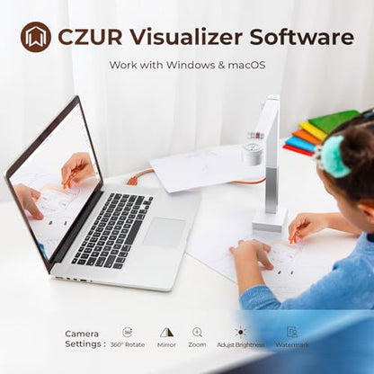 CZUR 12MP Document Camera Model FC1005 1080p Continuous Shooting Speed 60 FPS White