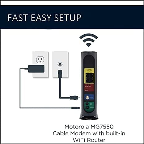 Motorola 8.6x2.6x8.6 inches MG755010CR 686Mbps 16x4 Cable Modem Router
