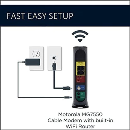 Motorola 8.6x2.6x8.6 inches MG755010CR 686Mbps 16x4 Cable Modem Router