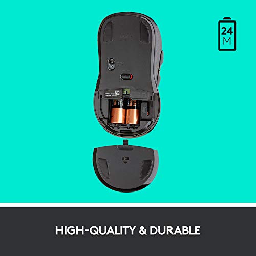Logitech M510 Wireless Mouse USB Optical Connection, 1000 DPI, Battery Powered, Ergonomic Design, Graphite