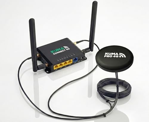 KUMA 4G Modem Router Combo with Outdoor Antenna | 300 Mbps | Wi-Fi 4 | 12V DC Power