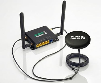 KUMA 4G Modem Router Combo with Outdoor Antenna | 300 Mbps | Wi-Fi 4 | 12V DC Power