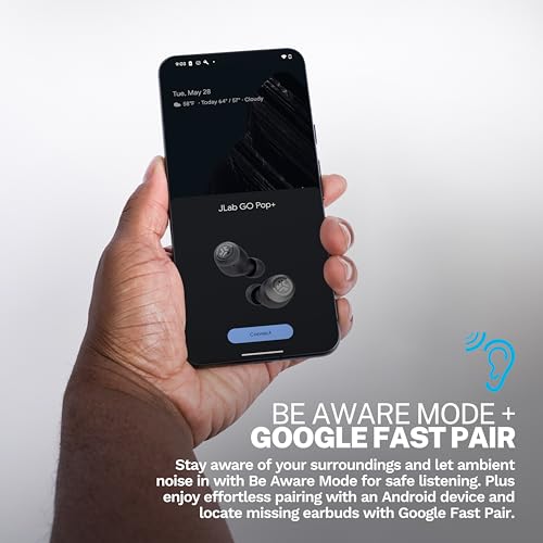 JLab EBGTONEPFA50WEB Go Air Tones+ In Ear Headphones, Bluetooth 5.1 Wireless Earbuds, 35+ Hours Playtime, Touch Control, Water Resistant, With Charging Case