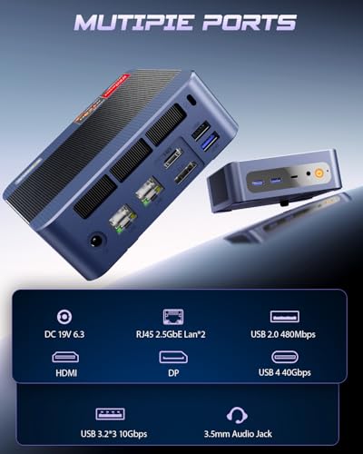 BOSGAME P3 Mini PC, Ryzen 7640HS (up to 5.0 GHz), 16GB DDR5 RAM, 512GB PCIe SSD, 4K Resolution, HDMI/DisplayPort, USB 4.0, Dual 2.5G LAN, Wi-Fi 6E