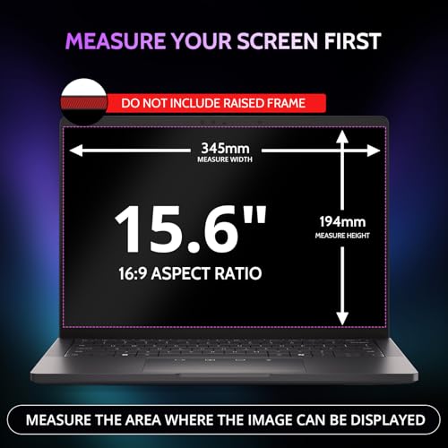 Peslv 15.6 Inch 360° Laptop Privacy Screen Anti Glare Blue Light Filter Scratch Resistant Matte