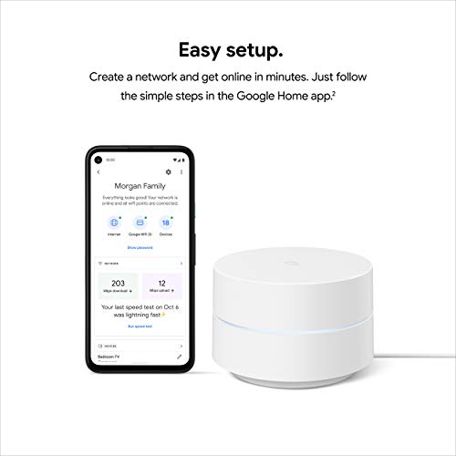 Google 1 Count GA02430-US Dual-Band Wi-Fi 5 Mesh Router 1 Gbps 802.11ac