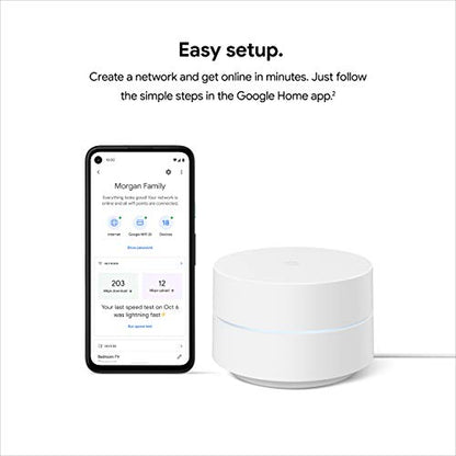 Google 1 Count GA02430-US Dual-Band Wi-Fi 5 Mesh Router 1 Gbps 802.11ac