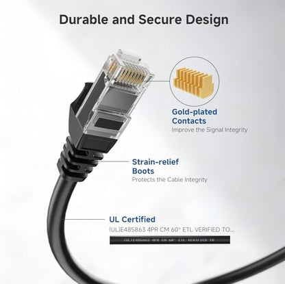 Cable Matters 3 Feet Cat 6 Ethernet Cable Male to Male RJ45 Connector 10Gbps 550MHz