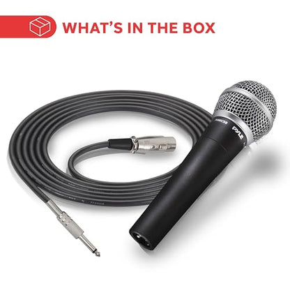 Pyle Handheld Microphone PDMIC58 Dynamic Moving Coil Cardioid Unidirectional, XLR Audio Cable Included