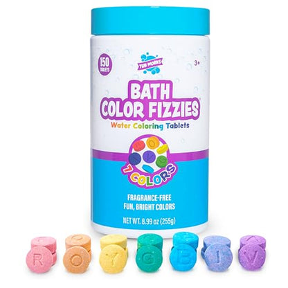Tub Works 150 Count BCFWCT Fragrance-Free Bath Color Tablets Non-Toxic Kids Bath Products