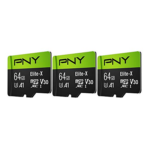 PNY 64GB P-SDU64GX3U3100EX-GE microSDXC Flash Memory Card, 100MB/s Read Speed, Class 10, U3, V30