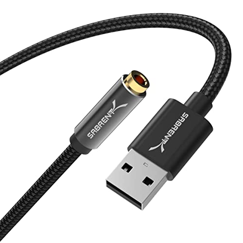 SABRENT 20-inch USB 2.0 Type A to 3.5mm Dual Function Audio Jack Adapter