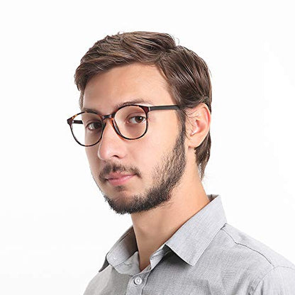 LifeArt +2.25 LA_Days_Tortoise Blue Light Blocking Reading Glasses Round Plastic Universal