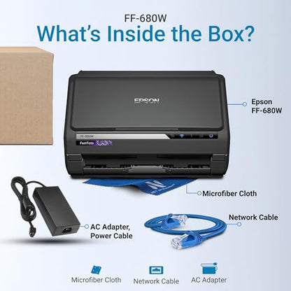 Net Straight FF680W Document Scanner 12800 dpi 48 Bits Optical 24 Greyscale USB