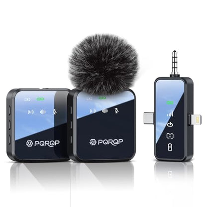 PQRQP Wireless Lavalier Microphone GT19 USB-C/3.5 mm Jack/Lightning Omnidirectional