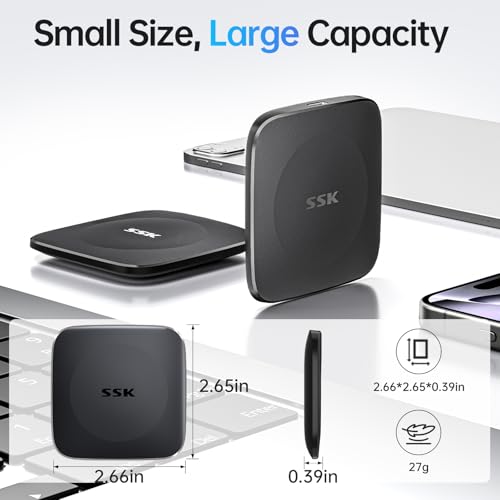 SSK 1TB External Solid State Drive SD451 USB 3.2 Gen2 USB C+A Portable SSD