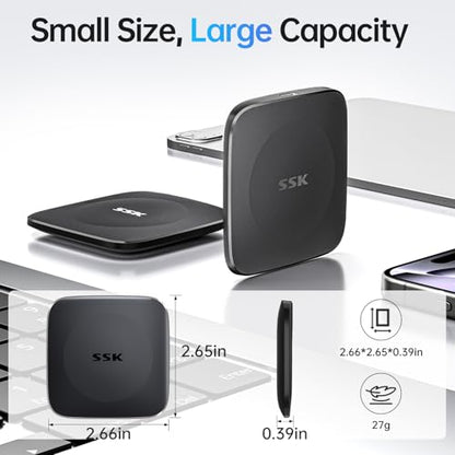 SSK 1TB External Solid State Drive SD451 USB 3.2 Gen2 USB C+A Portable SSD