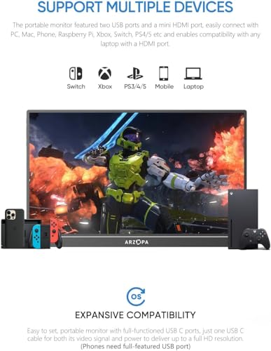 ARZOPA 15.6 inch A1 FHD 1080p 60Hz LCD Monitor