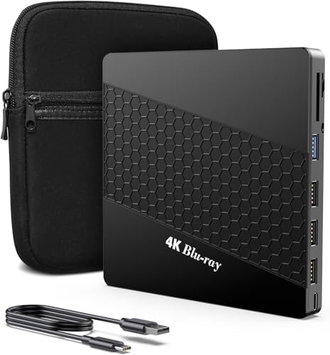 XRTFORE 5.7"x5.4" External 4K Drive USB 3.0 Optical Drive