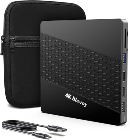 XRTFORE 5.7"x5.4" External 4K Drive USB 3.0 Optical Drive