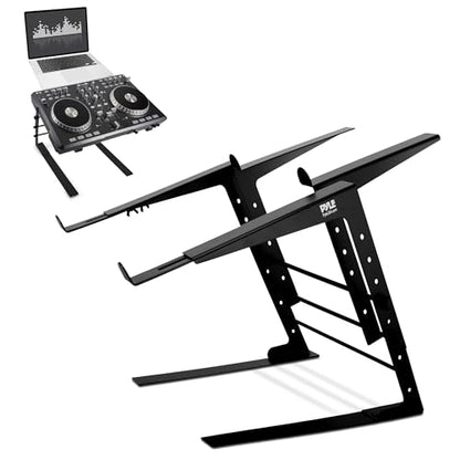 Pyle Portable Dual Laptop Stand PLPTS38 - Height Adjustable, Anti-Slip Features, Black