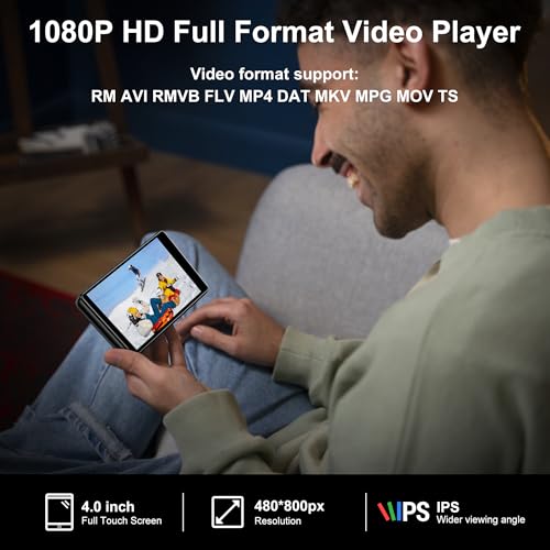 SWOFY 80GB M503Pro Digital Audio Player 4 Inch LCD Touch Screen Bluetooth USB Wi-Fi
