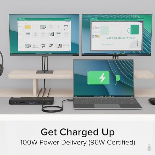 Plugable 13-Port Thunderbolt 4 Dock TBT4-UD5 Dual 4K 60Hz HDMI 100W