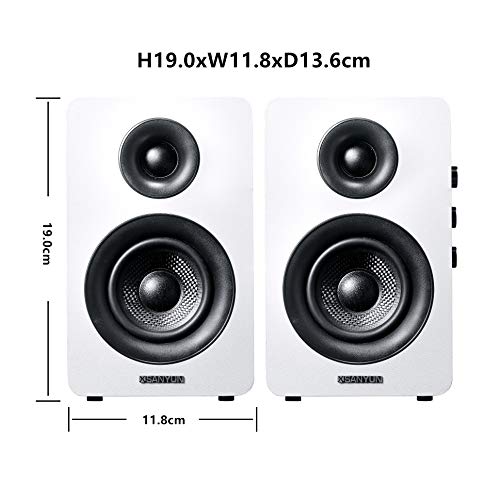 Sanyun SW208 3" Active Stereo Bookshelf Speakers - 60W Power, Bluetooth 5.0 Connectivity, 2.0 Audio System