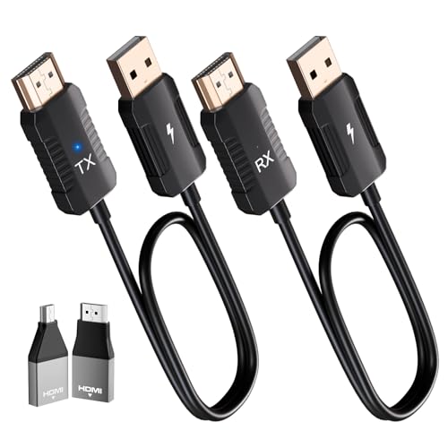 Anytrox Wireless HDMI Transmitter and Receiver Male-to-Male 4K Decode 1080P Indoor HDMI Extender Model THT-020-8