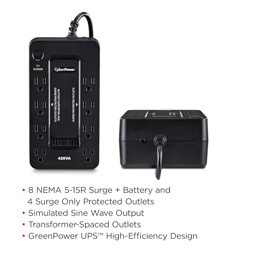 CyberPower ST425 120 Volts 2.17 Amps 260 Watts 8 Outlets UPS Uninterruptible Power Supply