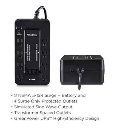CyberPower ST425 120 Volts 2.17 Amps 260 Watts 8 Outlets UPS Uninterruptible Power Supply