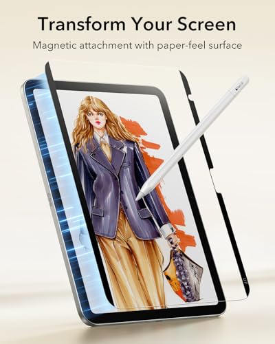 ESR 10.9 Inch iPad 10th/11th Generation Screen Protector A16, Matte Finish, Magnetic Attachment, 9H Hardness, Compatible with Apple iPad Models